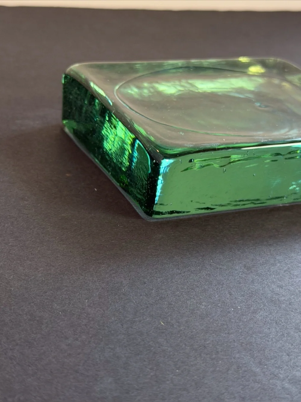 Green Glass Bar Soap Holder, Thick Glass 3.5x5